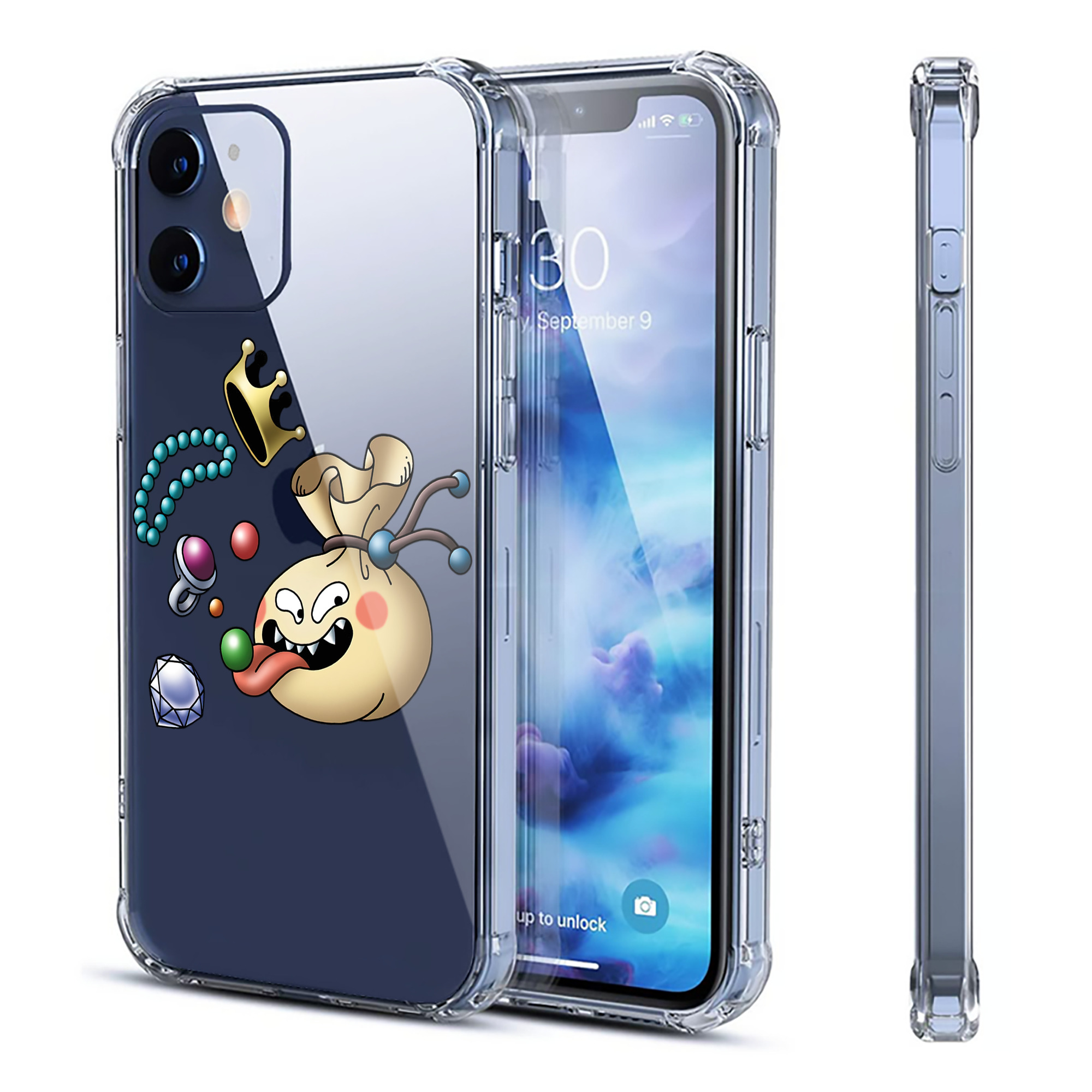 （画像用） ドラゴンクエスト Doragon Kuesuto Dragon Quest 【iPhone 12シリーズ対応】透明スマホケース（クリアソフトケース）